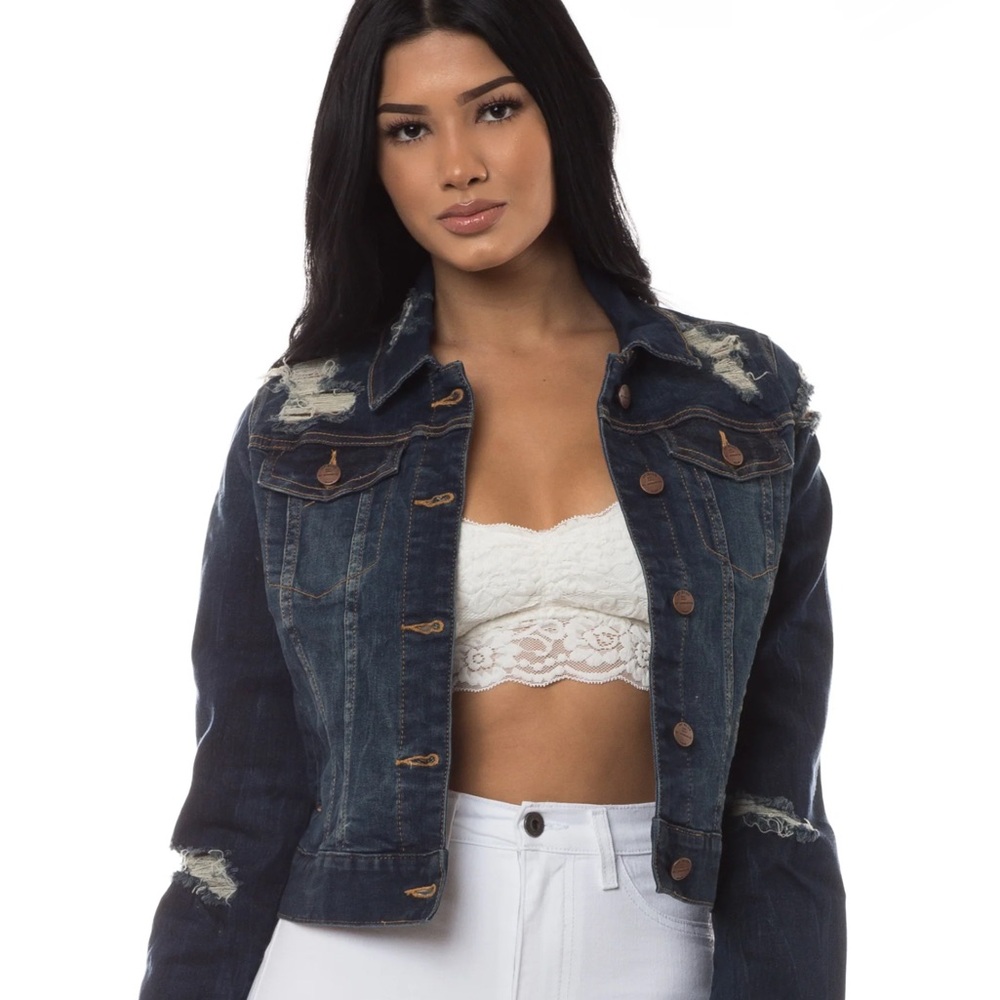 Distressed Denim‎ Jacket